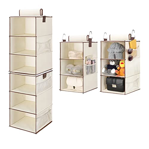 Kraper 6Shelves Hanging Closet Organizer Storage ,2PC 3Shelf