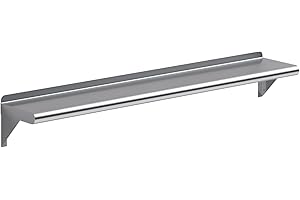AmGood 8" X 48" Stainless Steel Wall Shelf | Metal Shelving | Garage, Laundry, Storage, Utility Room | Restaurant, Commercial