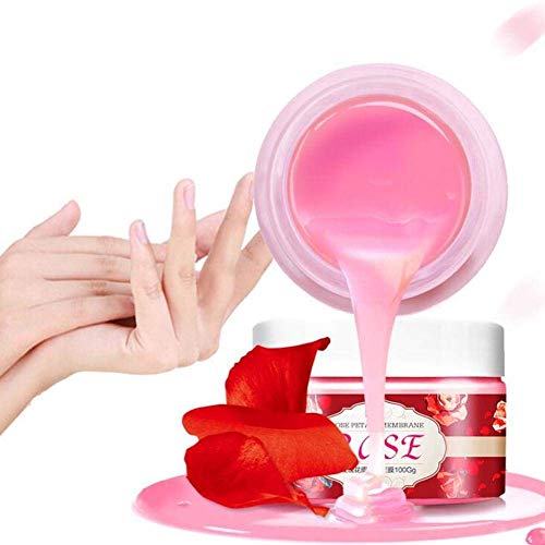 Rose Nail Paraffin Wax Nail Care Nail Treatment, Hand Wax White Moisturizing Tender Exfoliating Whitening Replenishment Hand Mask Women, 100g