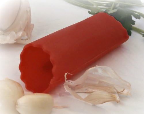 Simply Magic Garlic Peeler – Silicone Tube Design Works As a Handy Clove Crusher Machine – Insert Garlic Into Rubber Like Roller Tube – Roll on Counter Top to Produce Commercial Grade Peeled Cloves – Includes Garlic Mincer