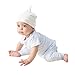 Owlivia Baby Organic Knot Hat, Newborn Hospital Baby Beanies, Unisex Infant Cap (3-6 months, Off-White)