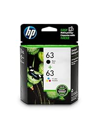 HP L0R46AN#140 63 Cartuchos de tinta originales de color negro y tri-color, 2 cartuchos (F6U61AN, F6U62AN)