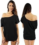 Awkwardstyles Women's Off Shoulder Shirt Tops T-shirt + Bookmark 2XL Black