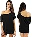 Awkwardstyles Women's Off Shoulder Shirt Tops T-shirt + Bookmark 2XL Black