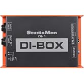 StudioMan DI Passive DI Box, 1-Channel Balanced XLR/TRS, Ground Switch per Channel, 50K&Omega; Input Impedance, Orange/Black for Live/Studio (DI-1)