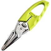 Multi Function Kitchen Garden Shears Spring-Loaded With Anti-Slip Handle &amp; Safety Lock Cooking Scissors for Food Meat, Floral Trimming, Green
