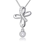 SILVER MOUNTAIN Sterling Silver Cubic Zirconia Open Loop Celtic Knot Cross Pendant Necklace 18