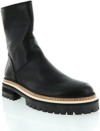 Ann Demeulemeester Black Leather Short Boot W/White Insert On Sole Size 39.5