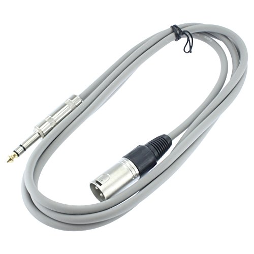 MCSPROAUDIO 1/4" TRS to XLR Male Pro Audio Patch Cable Balanced and Shielded (6 ft long, Gray)