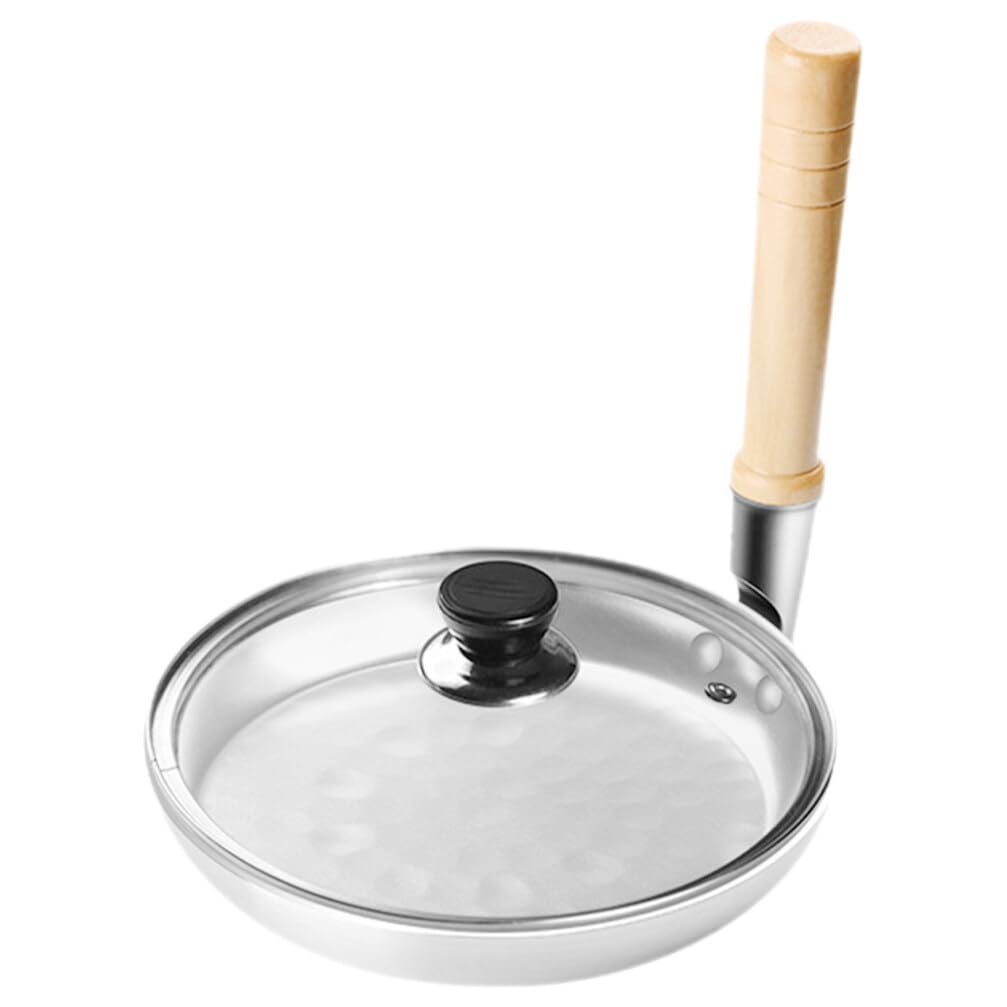 Angoily Frying Tamagoyaki Pan Nonstick Egg Frying Pan Jaese Oyakodon Tamagoyaki Egg Pastry Mini Metal Skillet Omelette with Wood Handle for Home Kitchen 17CM