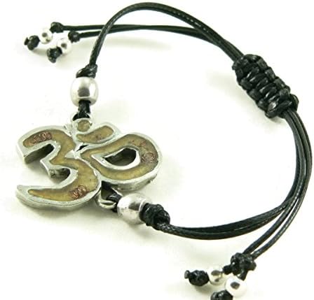 Orgone Energy Om Symbol Shamballa Style Friendship Bracelet in Citrine