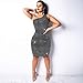 Women One Shoulder Bodycon Mini Dress – Ladies Elegant Shiny Polka Dot Pencil Dresses – Sexy Backless Party Dressthumb 1