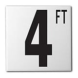 Aquatic Custom Tile Ceramic Swimming Pool Waterline Depth Marker 4 FT Smooth Finish, 5 inch Font