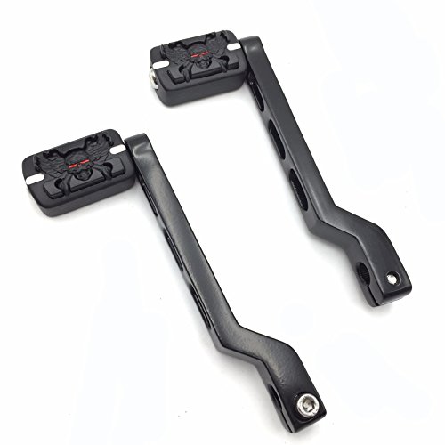 HTT Group Motorcycle Black Aluminum Heel/Toe Shift Levers with Grooved Zombie Shifter Pegs For Harley Davidson Trike 2008 and later