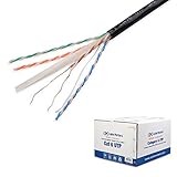Cable Matters 23 AWG UV Resistant Outdoor Cat6 Bulk Cable for Direct Burial (Cat 6, Cat6 Outdoor Ethernet Cable 1000 Feet) in Black