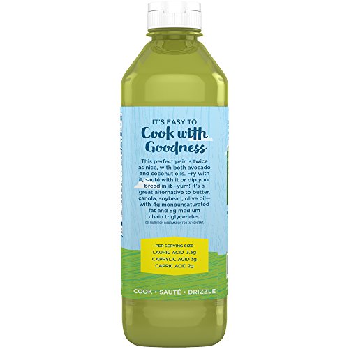 Carrington Farms gluten free, hexane free, NON-GMO, free of hydrogenated and trans fats in a BPA free bottle, liquid coconut and avocado cooking oil, 16oz (ounces), Packaging May Vary - Thumbnail 3
