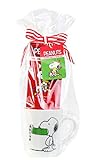 Thoughtfully Gifts, Snoopy Mug Gift Set, Includes Snoopy Mug with Hot Chocolate Mix