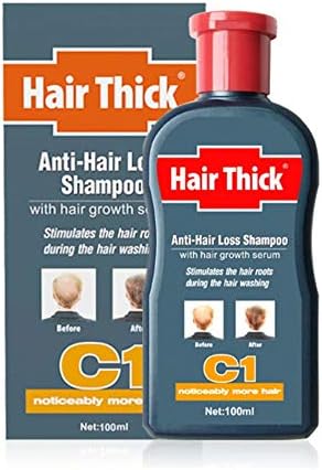 HermosaUKnight 100ml Hair Growth Fluid Anti-Hair Loss Shampoo Hair Growth Essence Hair Serum-Gray