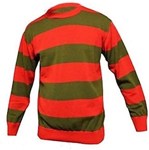 Mens Red and Dk. Green Stripe Freddy Kruger Fancy Dress Jumper