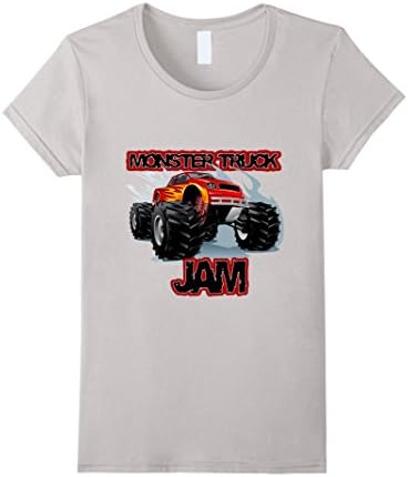 Women's Monster Truck Jam T-Shirt for boys Large Silver