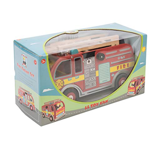 Le Toy Van Cars & Construction Collection Wooden Fire Engine Set Premium Wooden Toys for Kids Ages 3 Years & Up - Thumbnail 6