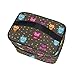 ZOEO Owl Makeup Bag Overnight Makeup Train Case Korean Carrying Portable Zip Travel Cosmetic Brush Bag Organizer Large Jewelry Storage for Girls Women