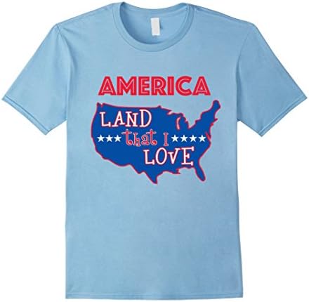 Mens America Land That I Love T-shirt Medium Baby Blue