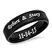 7mm Stainless Steel Beveled Edge Brushed Center Ring - Free Engraving