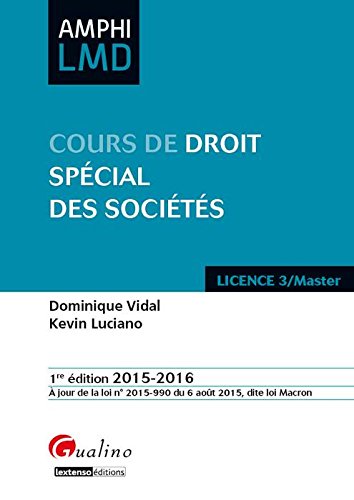 Cours de droit spécial des sociétés