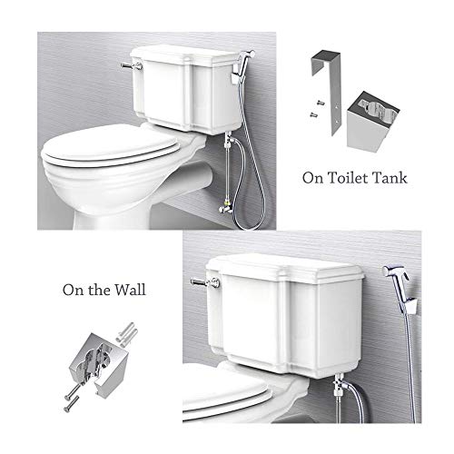 UMIRIO Cloth Diaper Sprayer Set Dual Function Toilet Handheld Bidet Sprayer Kit Shattaf Toilet Bidet Set with stainless steel Hose Basket Holder Bathroom Hand Shower Water Spray for Personal Hygiene