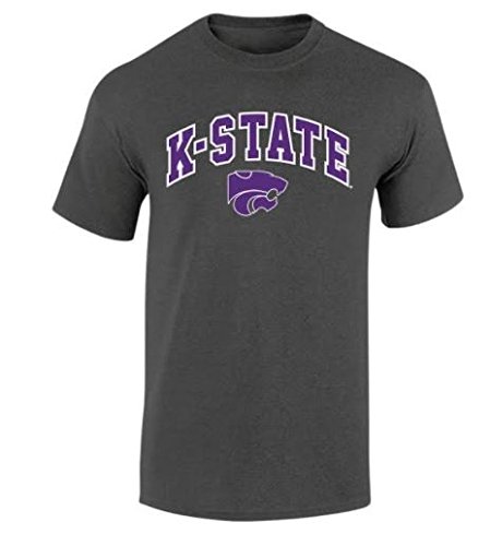 Elite Fan Shop NCAA Kansas State Wildcats Men's Arch T Shirt, Dark Heather, XX-Large