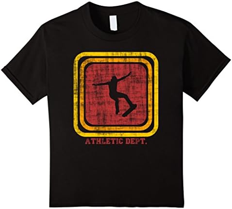 Kids Vintage Skateboarding T-Shirt Athletic Department 12 Black