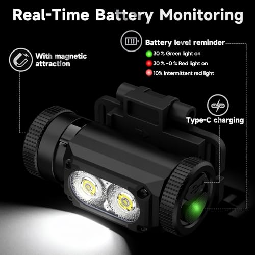 PHILIPS SFL3255 Lampara de Cabeza Recargable LED, 1500 Lúmenes con imán, Linterna Multifunción de 6 Modos, Frontal USB, Resistente al Agua, Headlamp Ideal Para Campismo, Pesca y Senderismo
