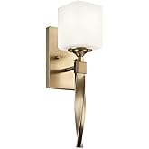 Kichler Marette Light Sconce, 5 inch 1 Light Sconce in Champagne Bronze, (16.25" H x 5.75" D x 5" W), 55000CPZ