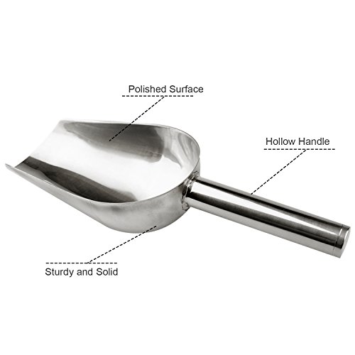 image for LINPOZONE Ice Scoop and Ice Tongs (3 Pack), Stainless Steel Serving To