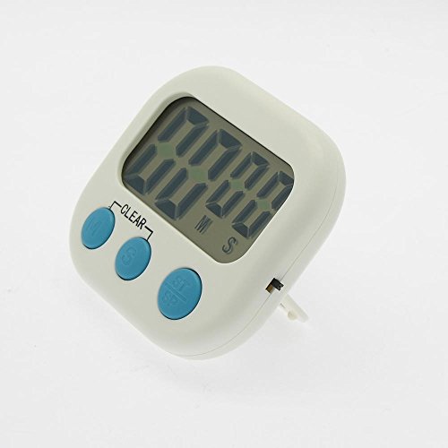 GOWOS (2 Pack Digital Kitchen Timer, Big Digits, Loud Alarm, Magnetic Backing, Stand, White