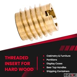 E-Z LOK Knife Threaded Insert for Hard-Wood, Brass