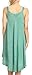 Sakkas 16606 - Calais Mid Length Sleeveless Tank Top Detailed Embroidery Caftan Dress - Aqua - OS