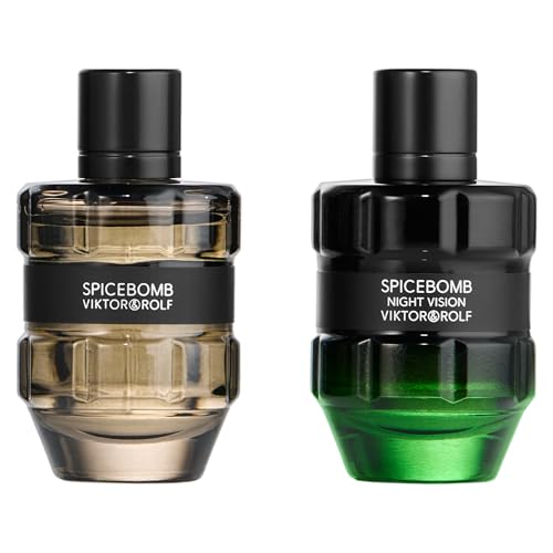 Viktor&Rolf - Spicebomb Men's Cologne Travel Size Set ($50 Value) - Spicebomb Eau de Toilette & Nightvision Eau de Toilette - 0.2 Fl Oz Each Mini Size