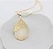 Hithop New Ladies Water Drop Shaped Pendant Golden Long Necklace Sweater Chain