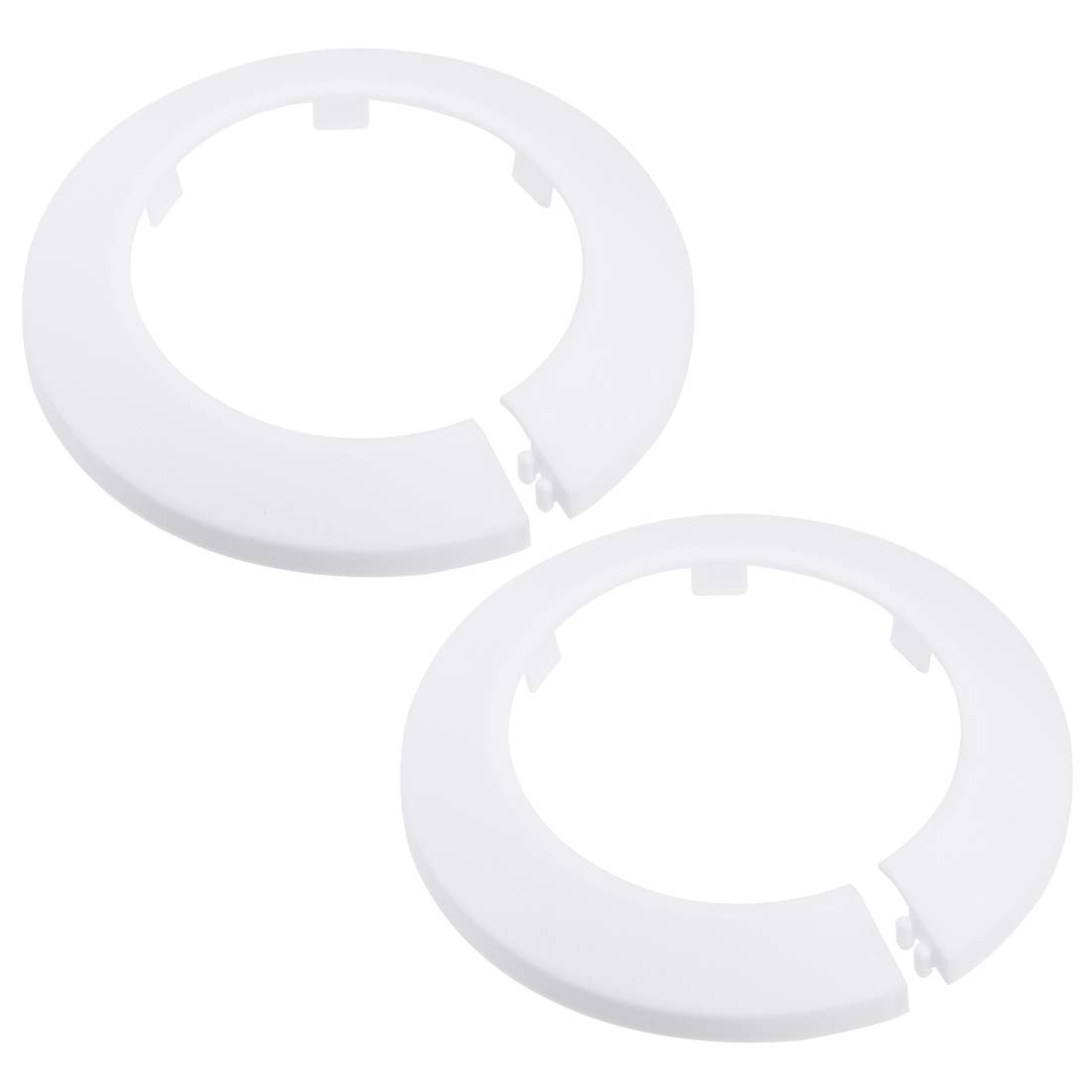 sourcing map 75mm Pipe Cover Decoration PP Plastic Water Pipe Escutcheon White 2pcs