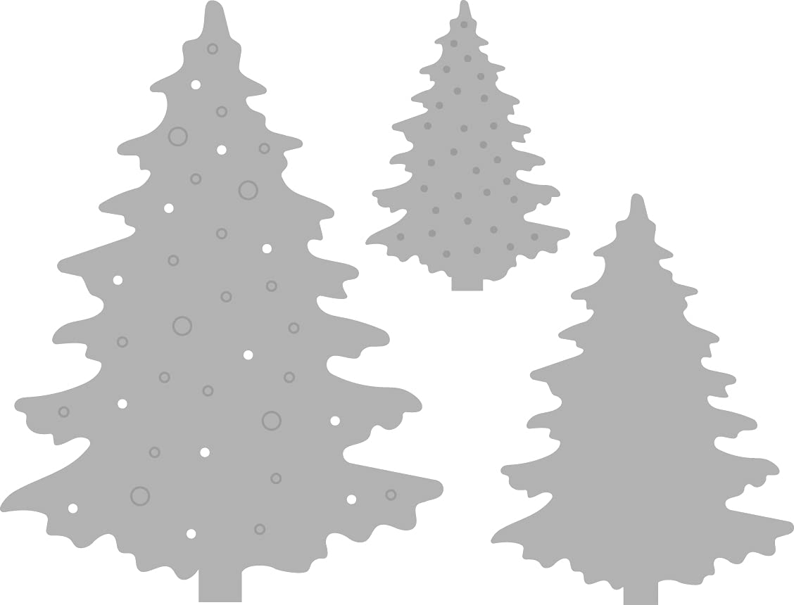 Rayher Set of 3 Metal Cutting Dies with Fir Tree Design , Paper Craft Die for Card Making and Scrapbooking, 2.4-5.3cmx3.5-7.2cm, silver, steel, 50246000 — image 1