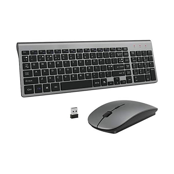 Wireless-Keyboard-and-Mouse-SetsUK-Layout-24Ghz-USB-Receiver-Full-Size-Keyboard-Combo-Compact-Compatible-with-iMac-Mac-PC-Laptop-Tablet-Computer-Windows-Deep-Grey Wireless Keyboard and Mouse Sets, UK layout 2.4Ghz Usb Compact Portable Ergonomics Slim Wireless Keyboard Mouse For PC…