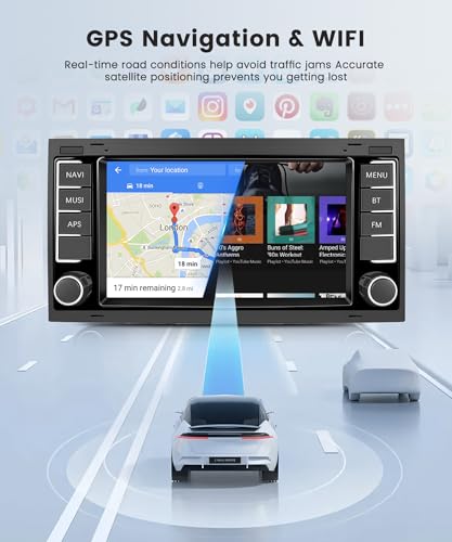 8 Core 4G+64G Android Car Radio for VW Touareg 2004-2011 VW Transporter T5 Multivan 2004-2009 Wireless Carplay Android Auto 7 Inch Car Radio GPS Navi WiFi Bluetooth FM/RDS/DSP/SWC Backup Camera