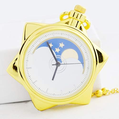 MEIEI Quartz Pocket Watch, Student Pocket Watch Wholesale Five-pointed Star Girl Soldier Pocket Watch, Cartoon Children Pocket Watch Five-pointed Star Necklace