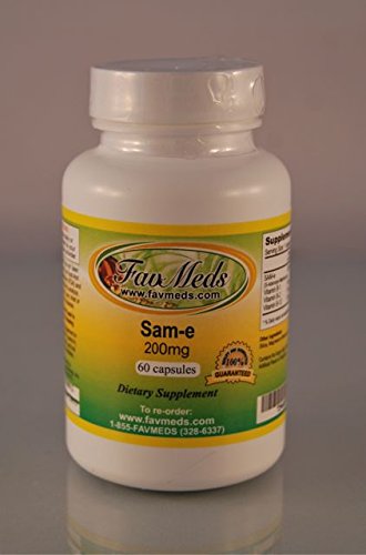 SAM-e, SAMe 200mg, joint health, mood balance, Made in USA - (1 bottle - 60 capsules)