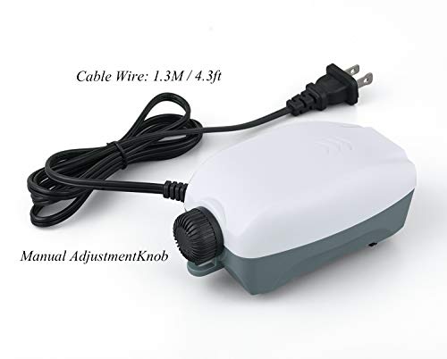 FEDOUR Aquarium Oxygen Air Pump, 2 Outlets Fish Tank Air Pump, Whisper Quiet Fish Air Pump with Completed Accessories