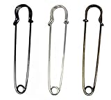 6PCS Random Color Safety Pins Bent Needle Breastpin Shawl Sweater Buckle Brooch Fastening Jewellery Sewing Clothes Crafts Clip for Blankets Crafts Knitted Fabric Skirts DIY Tool (3 inch(75MM))