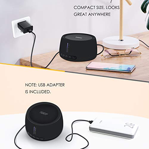 White Noise Machine, MOICO Sound Machines for Sleeping with 30 Non-Looping Soothing Sounds, 20 Levels of Volume, Timer & Memory Function, Sleep Machines for Baby Adults Travel Office Privacy (Black) - Thumbnail 5