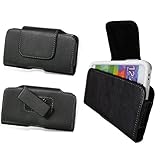 For Sony Xperia Z2 HIGH END BLACK SIDEWAYS LEATHER FLAP CASE POUCH SWIVEL BELT CLIP HOLSTER + STYLUS PEN (fits the Phone + / hybrid / protective / Silicone case on) (By All_Instore)